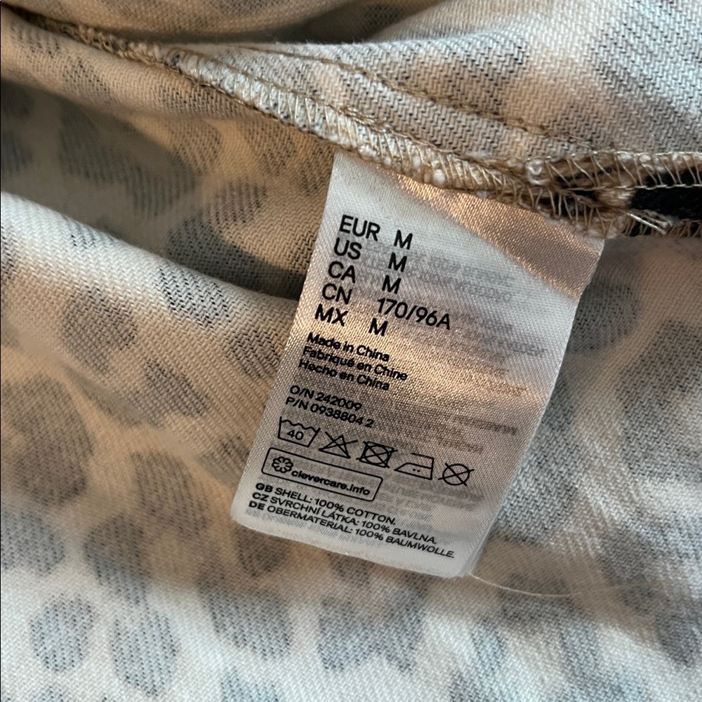 H & M Cotton Twill Animal Print Shacket Jacket Medium - Picture 9 of 12